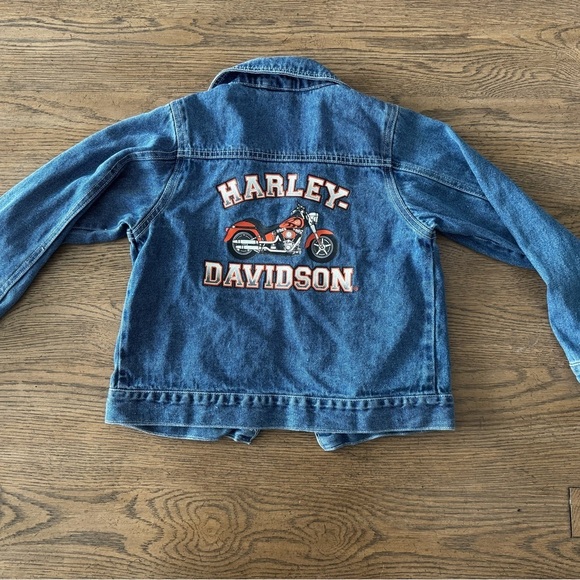 Harley-Davidson Other - Harley-Davidson Kids Denim Jacket 8/10 – Vintage Style Motorcycle Graphic Jean